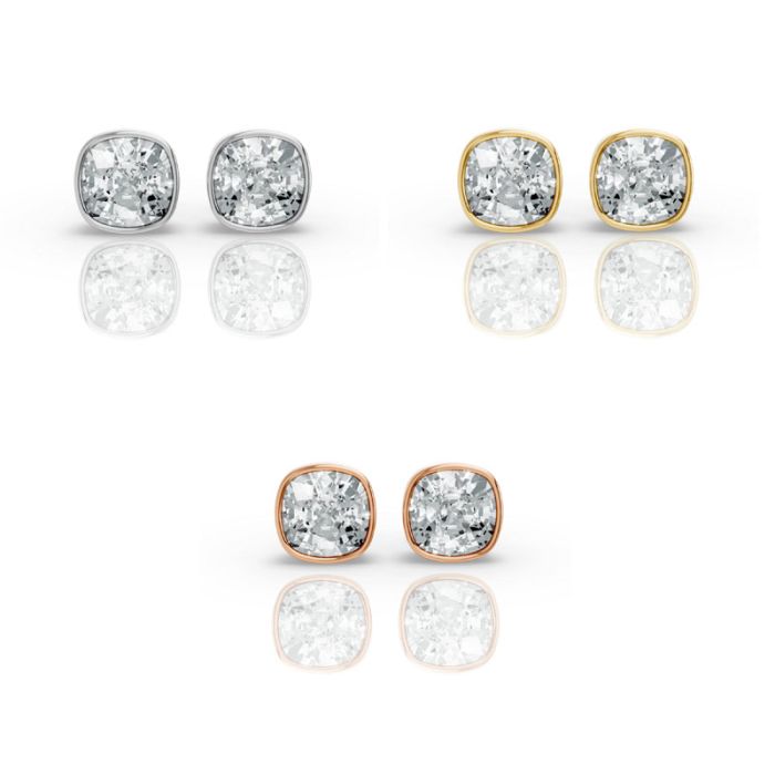 Bezel Set Solitaire Earrings
