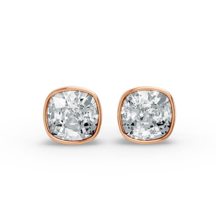 Bezel Set Solitaire Earrings