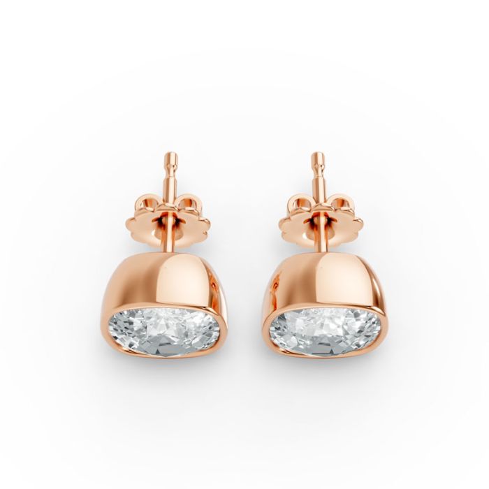 Bezel Set Solitaire Earrings