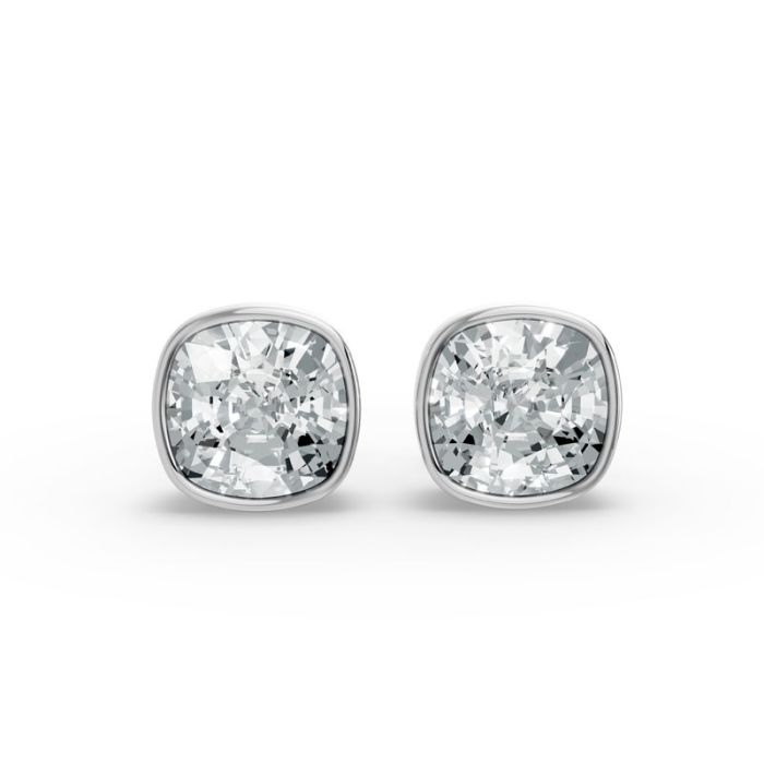 Bezel Set Solitaire Earrings