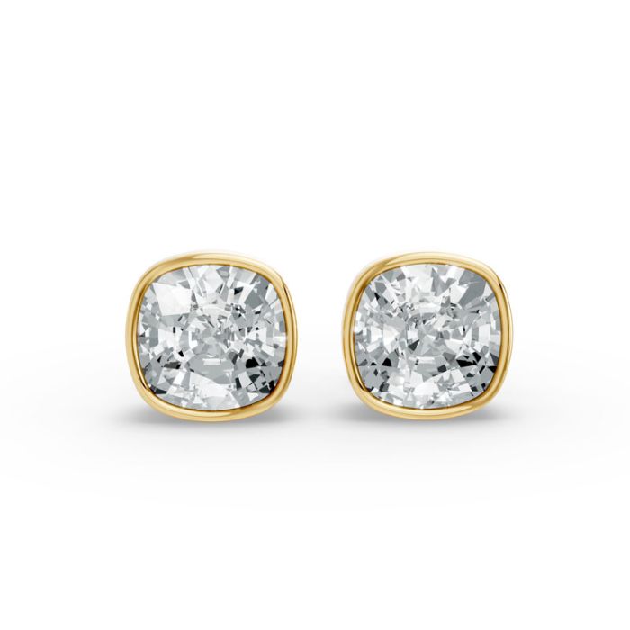 Bezel Set Solitaire Earrings