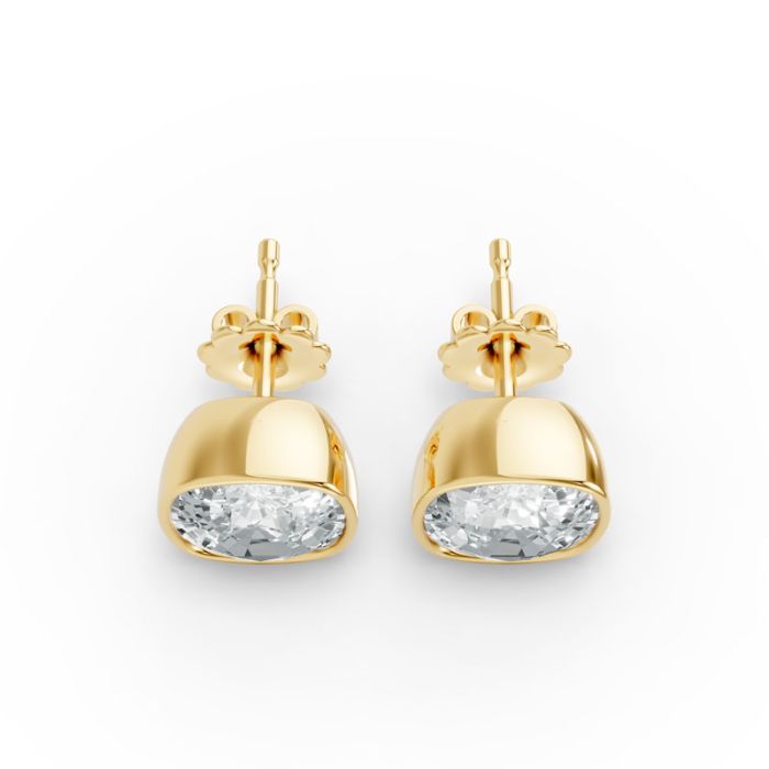 Bezel Set Solitaire Earrings