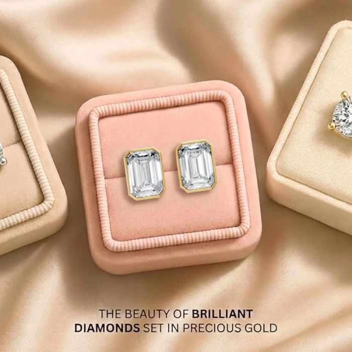 Bezel Set Solitaire Earrings