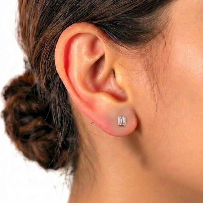 Bezel Set Solitaire Earrings