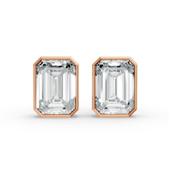 Bezel Set Solitaire Earrings