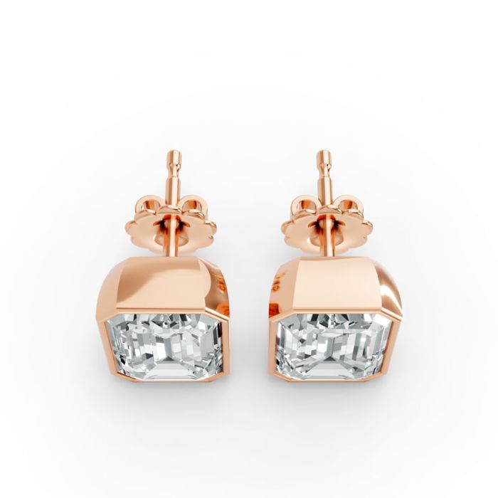 Bezel Set Solitaire Earrings