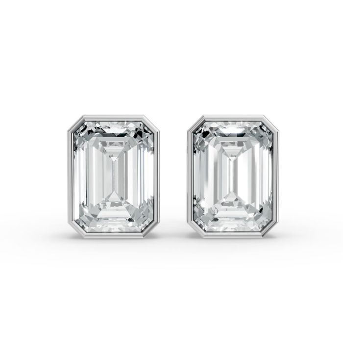 Bezel Set Solitaire Earrings