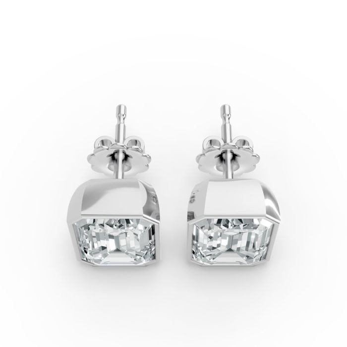 Bezel Set Solitaire Earrings