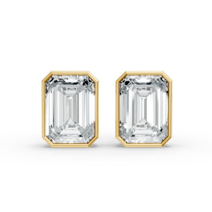 Bezel Set Solitaire Earrings