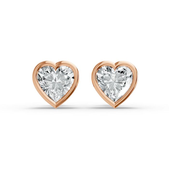 Bezel Set Solitaire Earrings