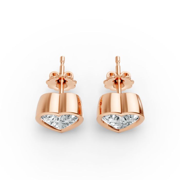 Bezel Set Solitaire Earrings