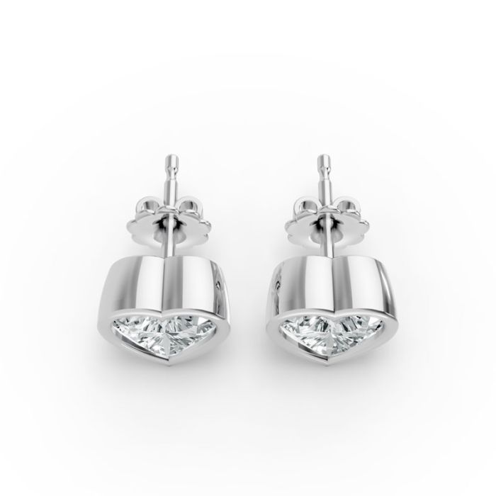 Bezel Set Solitaire Earrings