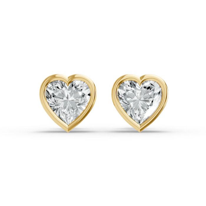 Bezel Set Solitaire Earrings