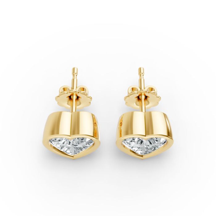 Bezel Set Solitaire Earrings