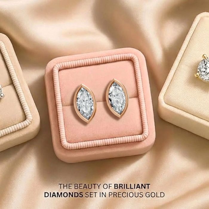 Bezel Set Solitaire Earrings