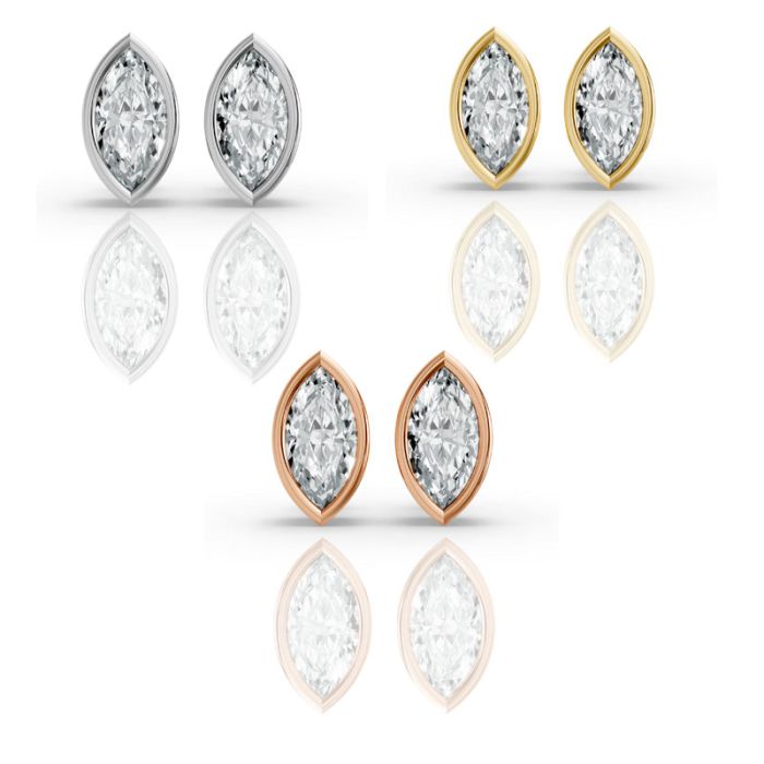 Bezel Set Solitaire Earrings