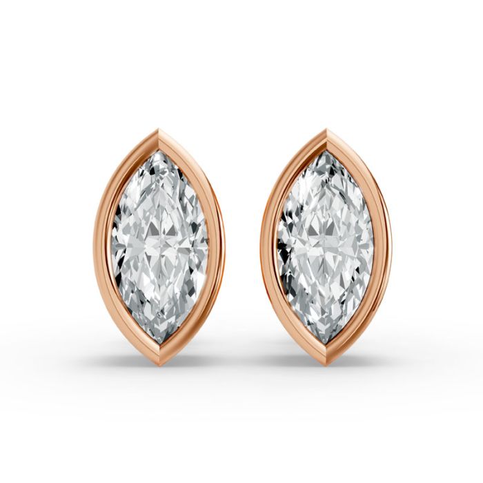 Bezel Set Solitaire Earrings
