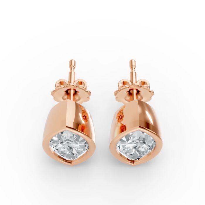Bezel Set Solitaire Earrings