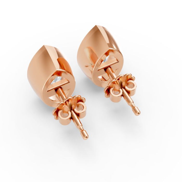 Bezel Set Solitaire Earrings