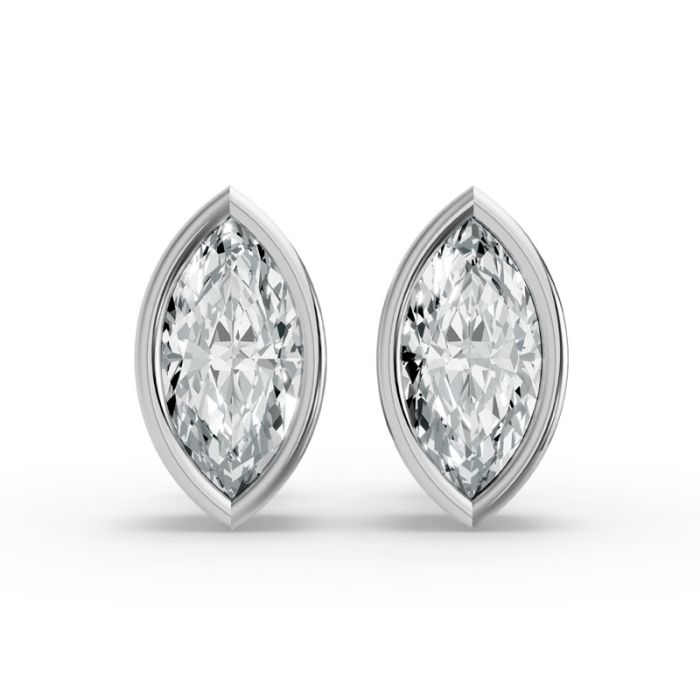 Bezel Set Solitaire Earrings