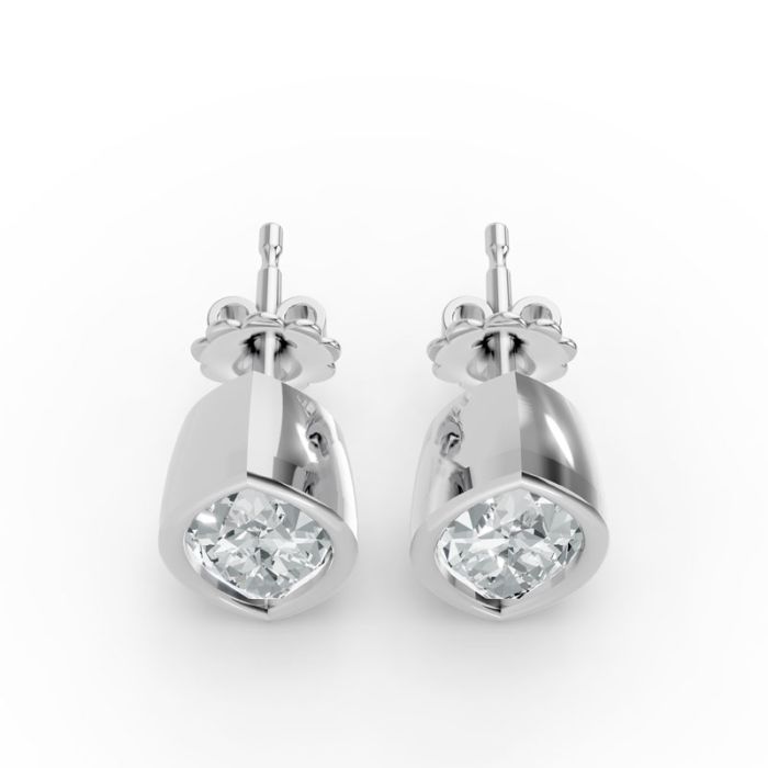 Bezel Set Solitaire Earrings