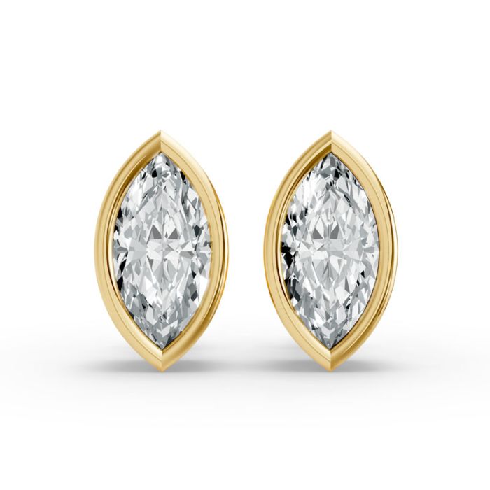 Bezel Set Solitaire Earrings