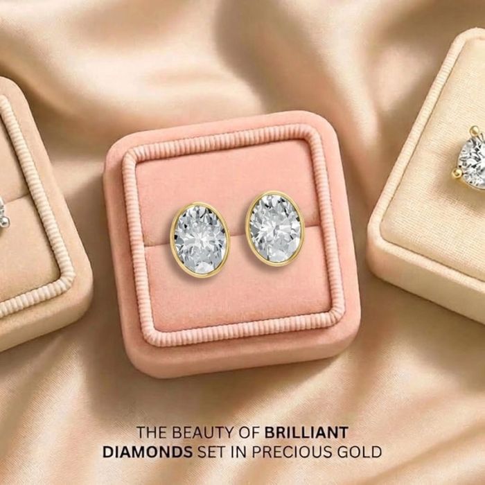 Bezel Set Solitaire Earrings