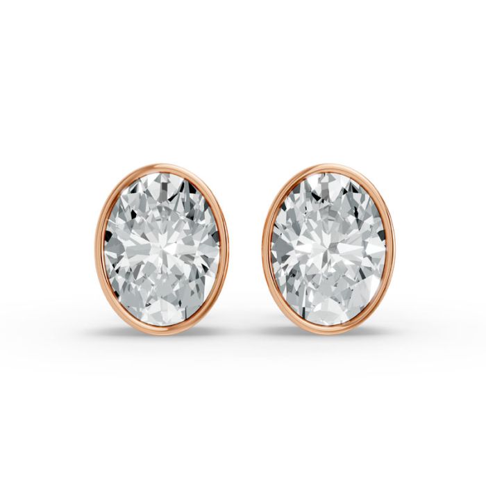 Bezel Set Solitaire Earrings