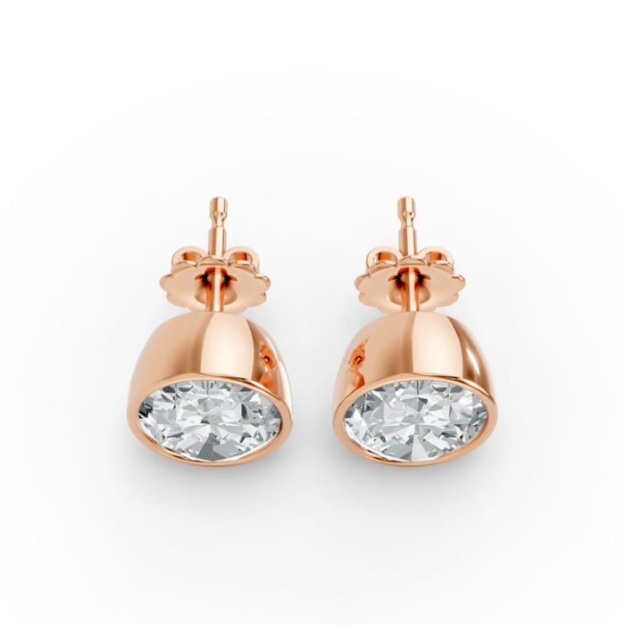 Bezel Set Solitaire Earrings