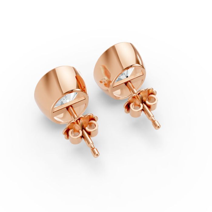 Bezel Set Solitaire Earrings