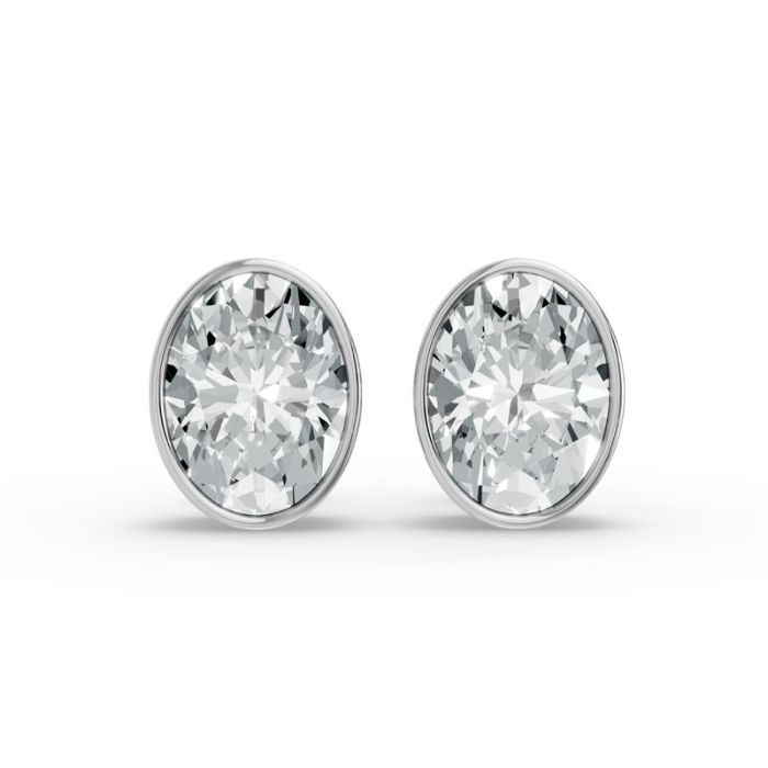 Bezel Set Solitaire Earrings