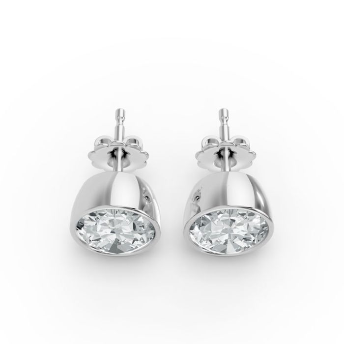 Bezel Set Solitaire Earrings