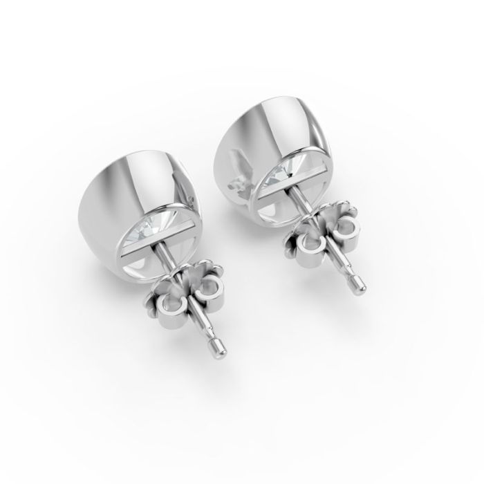Bezel Set Solitaire Earrings