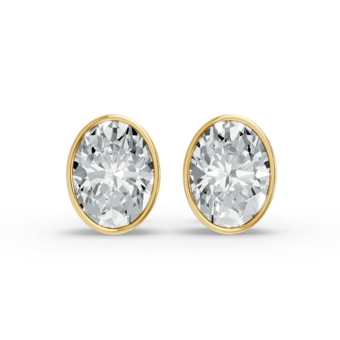 Bezel Set Solitaire Earrings