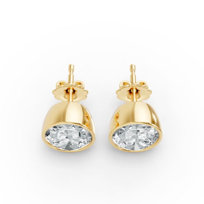 Bezel Set Solitaire Earrings