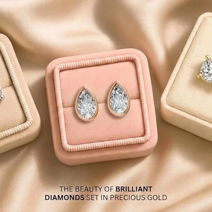 Bezel Set Solitaire Earrings
