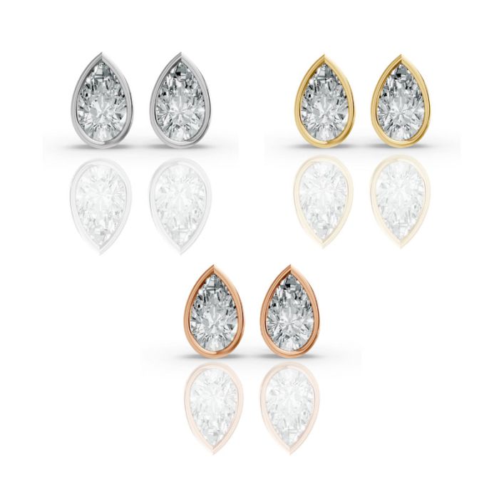 Bezel Set Solitaire Earrings