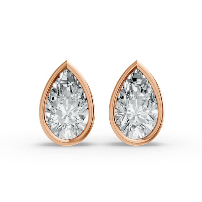 Bezel Set Solitaire Earrings