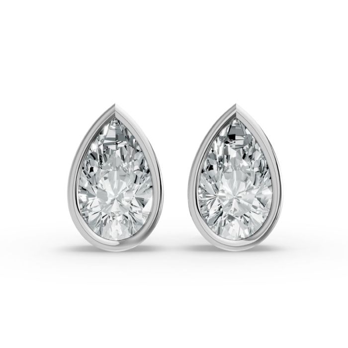 Bezel Set Solitaire Earrings