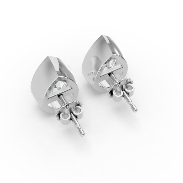 Bezel Set Solitaire Earrings