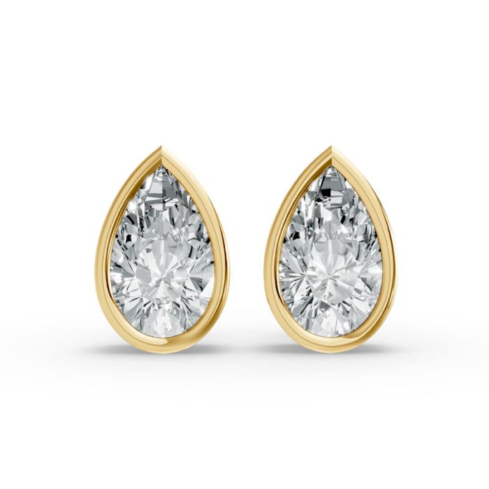 Bezel Set Solitaire Earrings