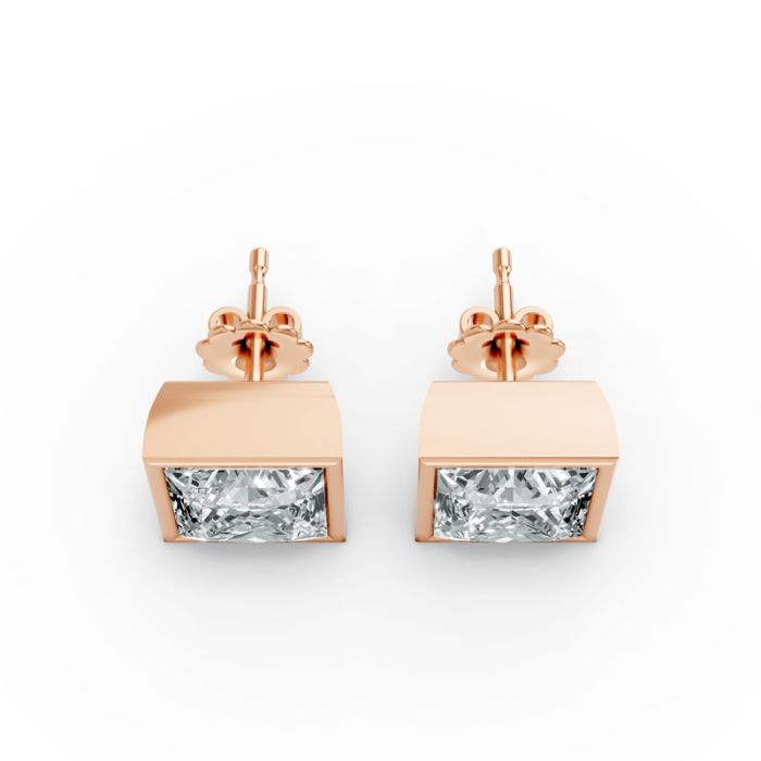 Bezel Set Solitaire Earrings