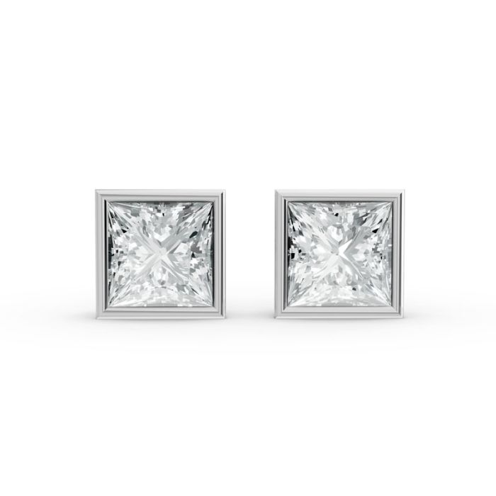 Bezel Set Solitaire Earrings