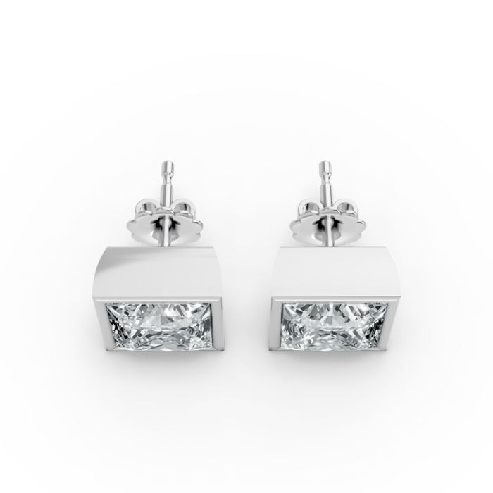 Bezel Set Solitaire Earrings