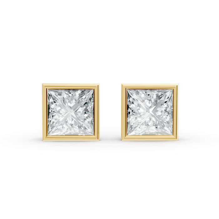 Bezel Set Solitaire Earrings