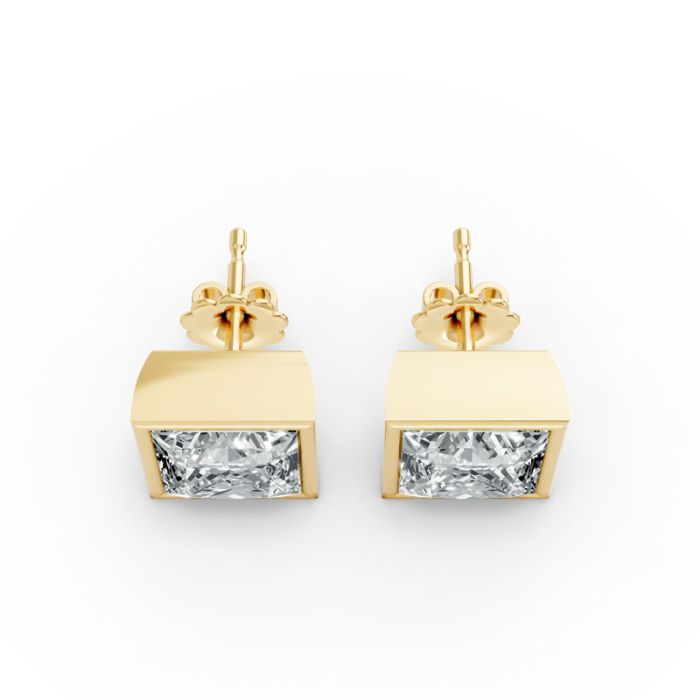 Bezel Set Solitaire Earrings