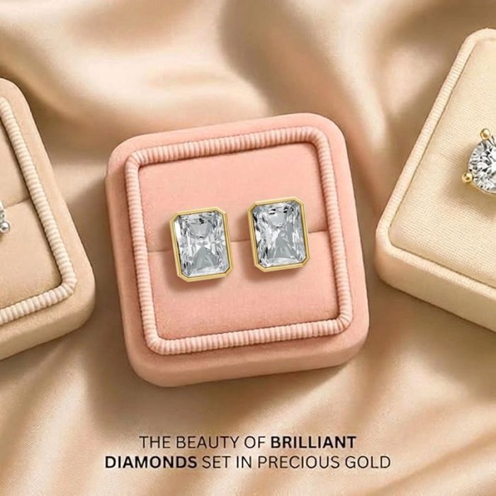 Bezel Set Solitaire Earrings