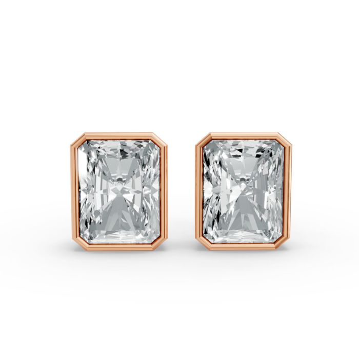 Bezel Set Solitaire Earrings