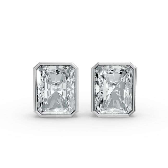 Bezel Set Solitaire Earrings
