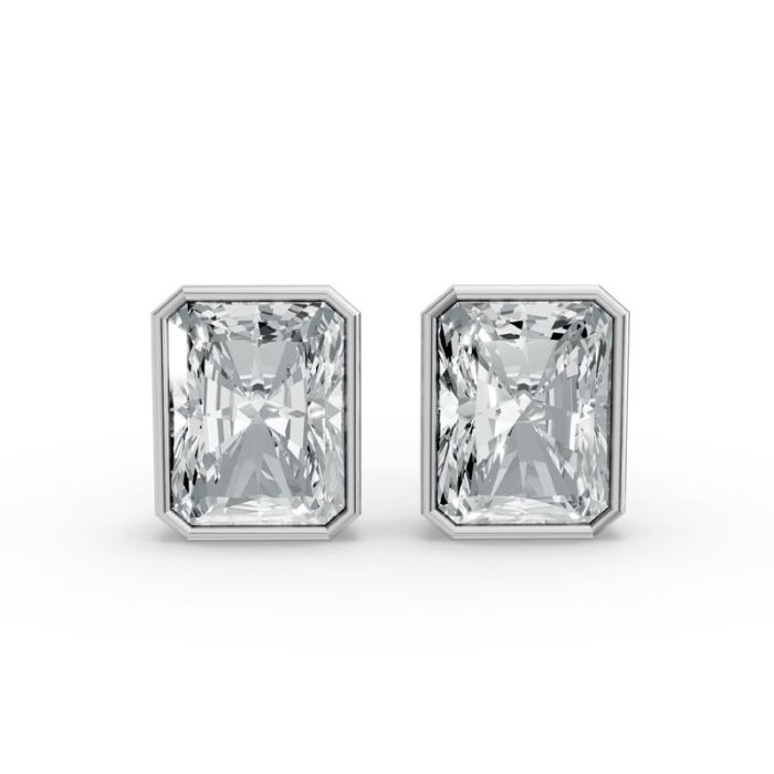 Bezel Set Solitaire Earrings